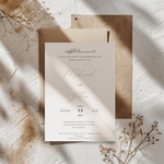 Uitnodiging voor bruiloft met klassiek en elegant ontwerp