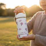 RVS drinkfles voor kinderen start with bismillah luchtballonnen lekvrij Paars