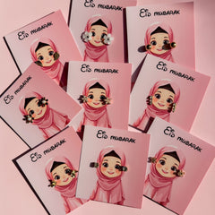 Eid cadeau voor meisjes oorbellen met meisje met hijab