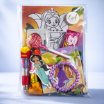 Eid traktaties voor kinderen met speeltjes en snoep meisje prinses