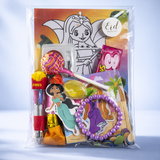 Eid traktaties voor kinderen met speeltjes en snoep meisje prinses