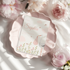 Geboortekaartje met ooievaar, roze tinten en bloemen - Creations and More