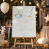 Welkomstbord geboortefeest jongen ooievaar beige met blauw - Creations and More