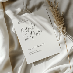 Tafelkaart bruiloft minimalistisch met sierlijk handschrift - Creations and More