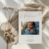 Geboortekaartje met foto Welcome Little One in beige - Creations and More