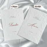 Luxe embossed tafelkaart voor henna / kına, klassiek met rode sierletters, productfoto 6 - Creations and More