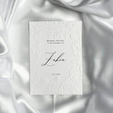 Luxe embossed tafelkaart voor henna / kına, klassiek met zwarte sierletters - Creations and More