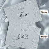 Luxe embossed tafelkaart voor henna / kına, klassiek met zwarte sierletters, productfoto 3 - Creations and More