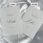 Luxe embossed tafelkaart voor henna / kına, klassiek met zwarte sierletters, productfoto 4 - Creations and More