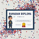 Islamitisch Ramadan diploma voor jongens – certificaat voor kinderen na Ramadan