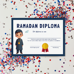 Islamitisch Ramadan diploma voor jongens – certificaat voor kinderen na Ramadan