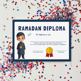 Islamitisch Ramadan diploma voor jongens – certificaat voor kinderen na Ramadan