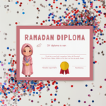 Islamitisch Ramadan diploma voor meisjes – certificaat voor kinderen na Ramadan
