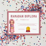 Islamitisch Ramadan diploma voor meisjes – certificaat voor kinderen na Ramadan