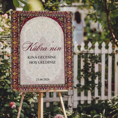 Welkomstbord kına gecesi Turks tapijt rood - Creations and More