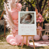 Welkomstbord geboorte meisje met eigen babyfoto roze - Creations and More